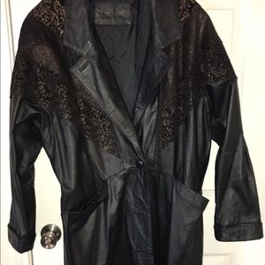 Vintage genuine leather jacket, women Large
